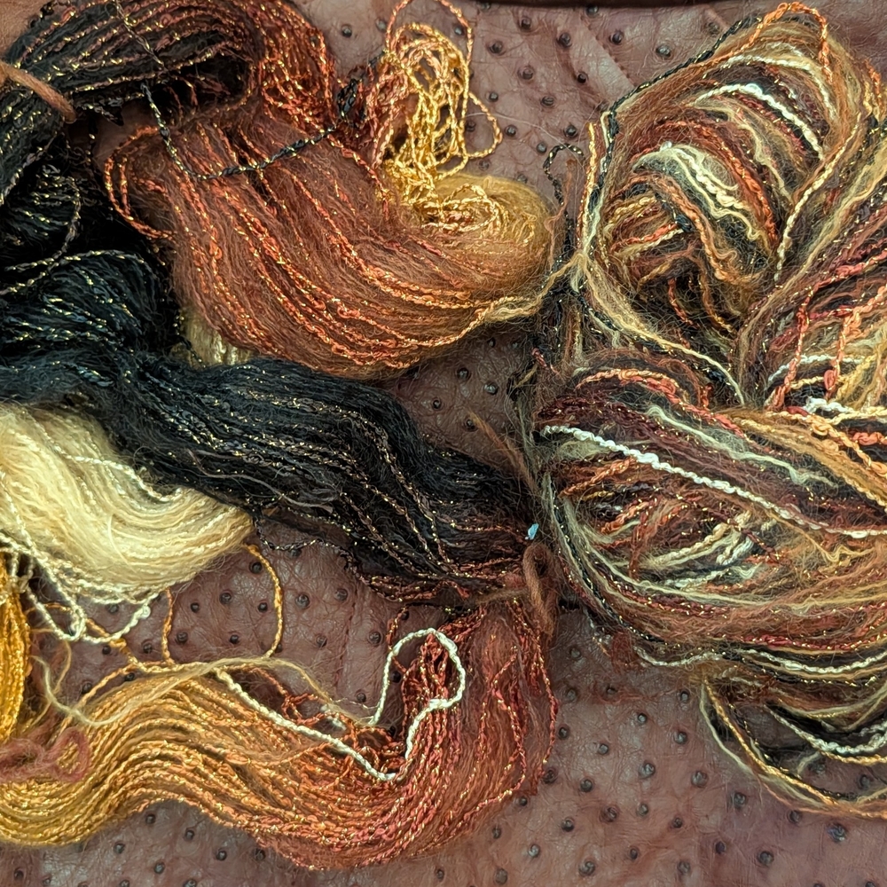 Multicolor Yarn Bundle in Black, Brown, Gold, Cream